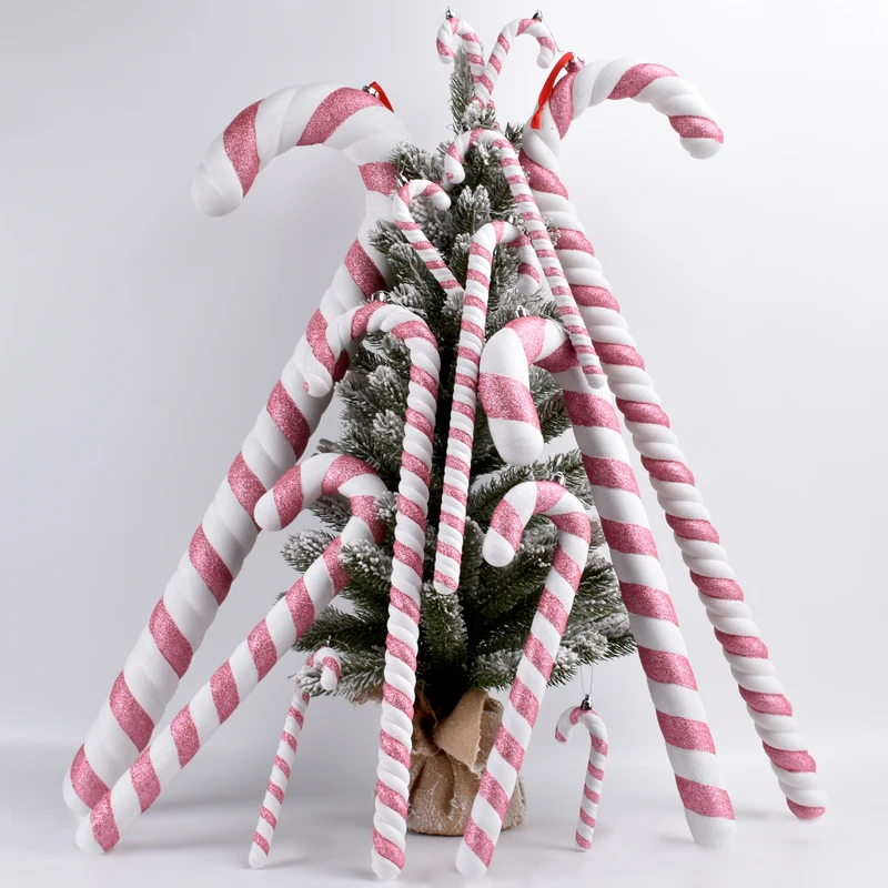 

Christmas decorations scene layout ornaments ornaments accessories hard plastic powder white 55/60/90CM cane candy