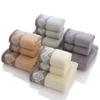 bath towel set 3 pieces 100 cotton super absorbent adult children hotel bathroom beach outdoor sports towel set multi purpose