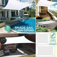 pure white 300d 160gsm waterproof polyester square rectangle shade sail garden terrace canopy pools sun shade parking shade sail