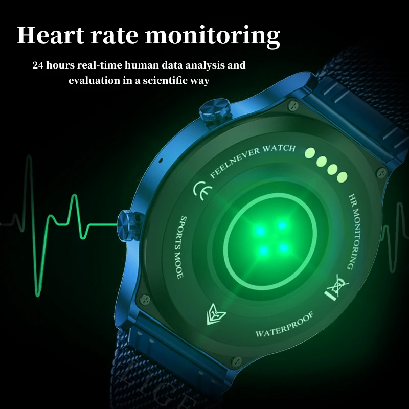 LIGE 2021 New Luxury Fashion Business Smart Watch Men's Bluetooth Call Local Music Heart Rate Monitoring Men's Smart Watch + Box