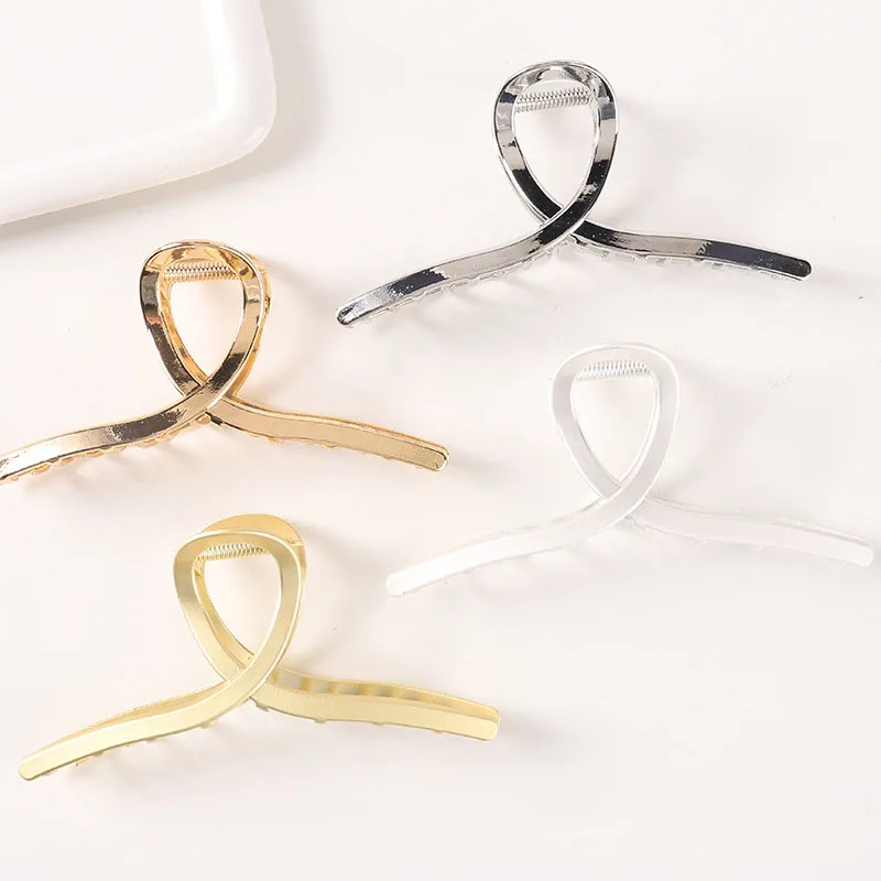 

2021 New Women Elegant Gold Silver Hollow Geometric Metal Hair Claw Vintage Hair Clips Headband Hairpin Fashion Hair Accessories