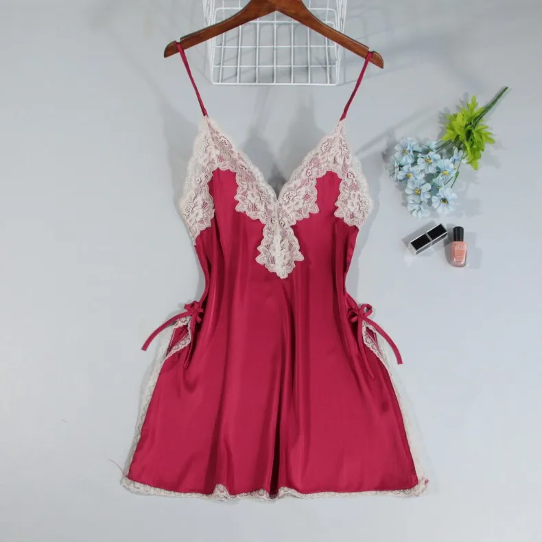 2019 женские ночные рубашки без рукавов шелковые ночная рубашка атласная