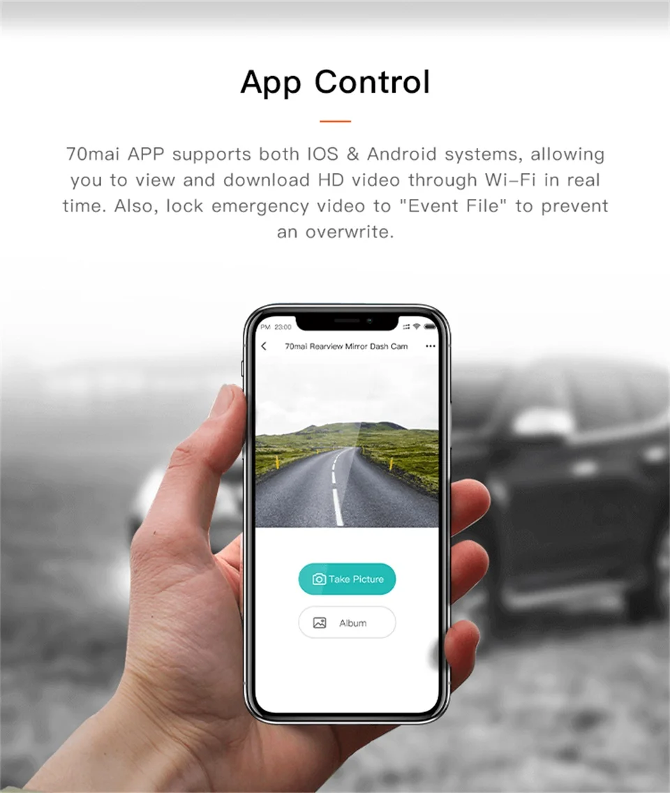 Английская версия 70mai Smart Dash Cam зеркало 70 MAI камера заднего вида 1600P 70mai Smart car dvr 24H монитор парковки заднего вида автомобиля dvr