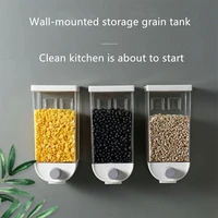 product name food grain storage tank transparent storage box wall mounted punch free kitchen storage box home cereal dispenser
