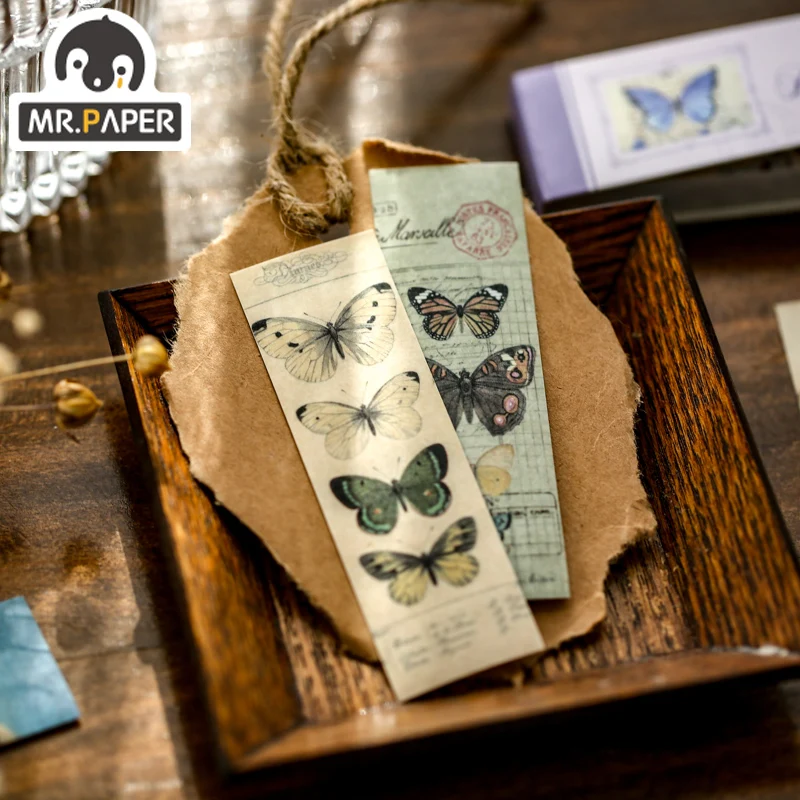 Mr.Paper 4 Design Old Things Collection Series Douben Creative Hand Account DIY Collage Decoration Material Stickers | Канцтовары для