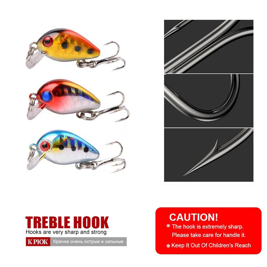 10Pcs Crankbait Fishing Lures Set 1.5g 28mm Wobblers Minnow Carp Accessories Hard Bait For Black Fish Tackle Tools | Спорт и