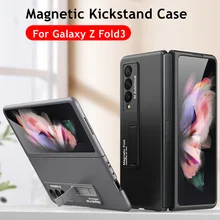 Ultra Thin Bracket Case for Samsung Galaxy Z Fold 3 5G Phone Cover Magnetic Kickstand Matte Hard Plastic Case for Z Fold3 5G