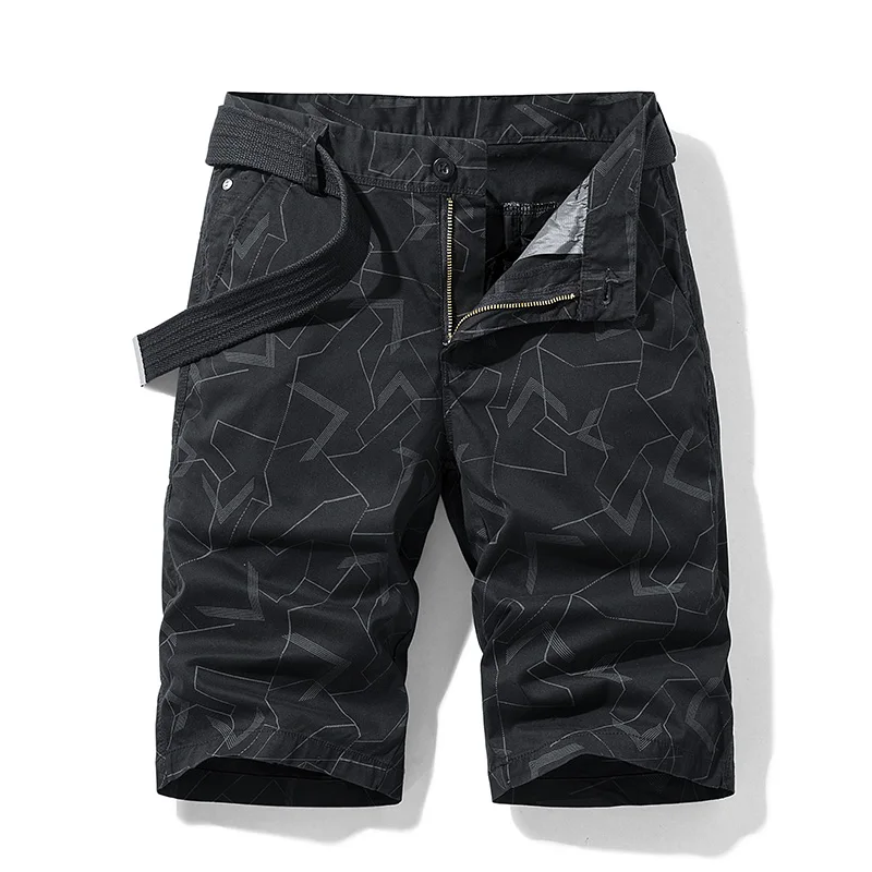 

Summer Cotton Overalls Shorts Men's New Cotton Loose Casual Pants Straight Summer Military Uniform Shorts Bermuda Beach Pants