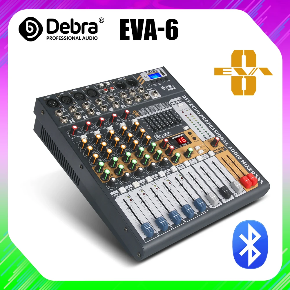 Debra аудио чистый звук! Профессиональный EVA 6 канальный микшер dj consoler с 48 в