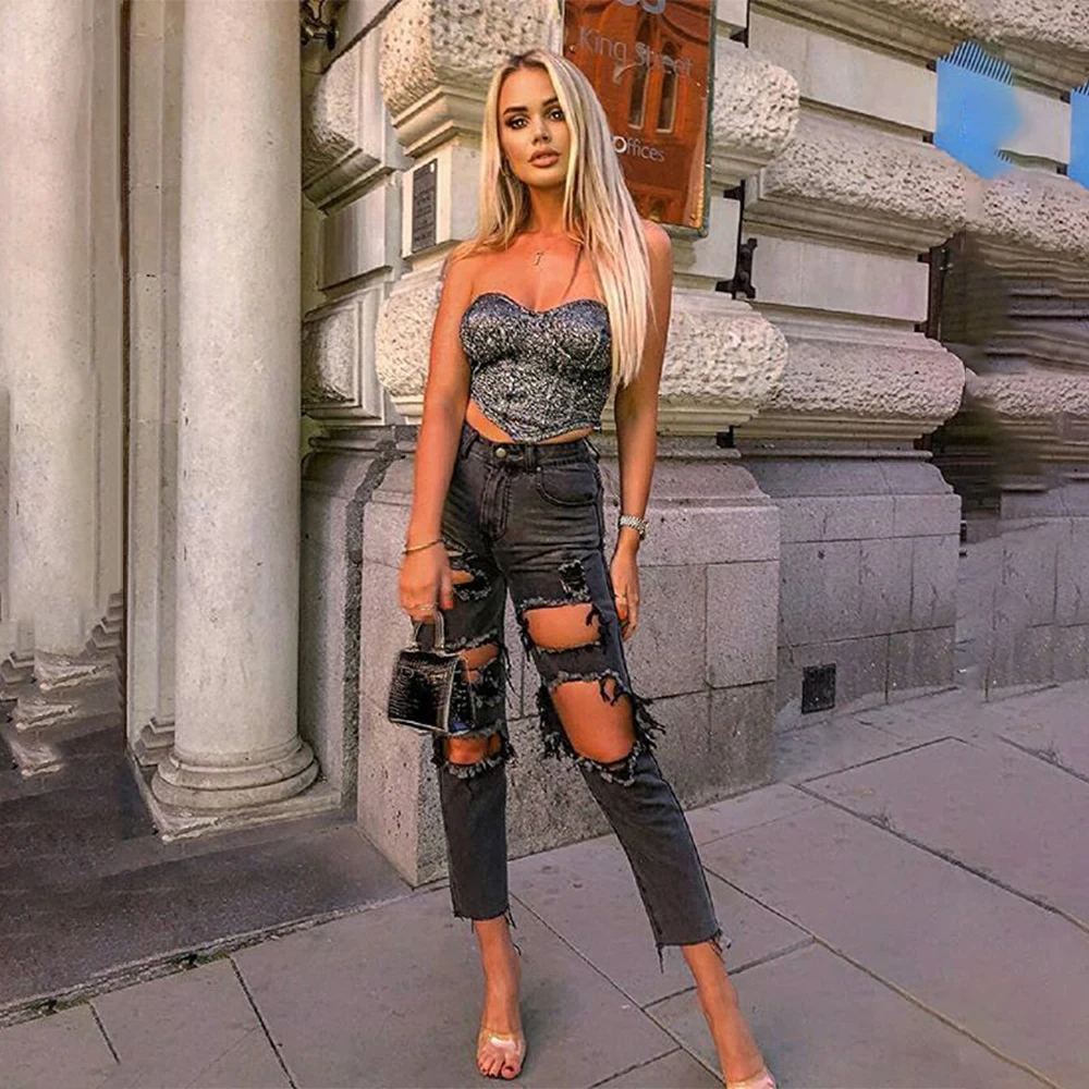 

TRODEAM Fashion Strapless Bustier Corset Crop Tops Female Backless Sexy Women Party Club Wear Casual Satin Black Crop Top 2021