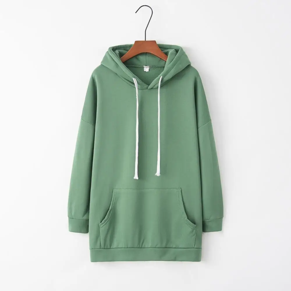 Армейский зеленый Women Hoodies Sweatshirts Autumn Winter Plus Size Long Sleeve Pocket Pullover Hoodie Female Casual Warm Hooded Sweatshirt - Цвет: Армейский зеленый