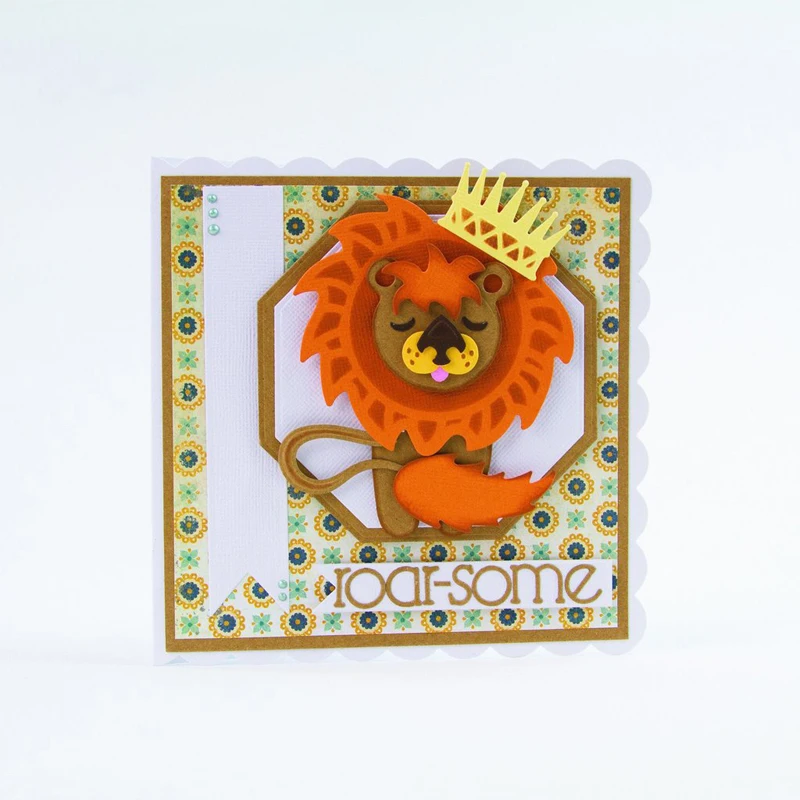 Мультфильм Лев высечки для изготовления открыток металлические трафареты