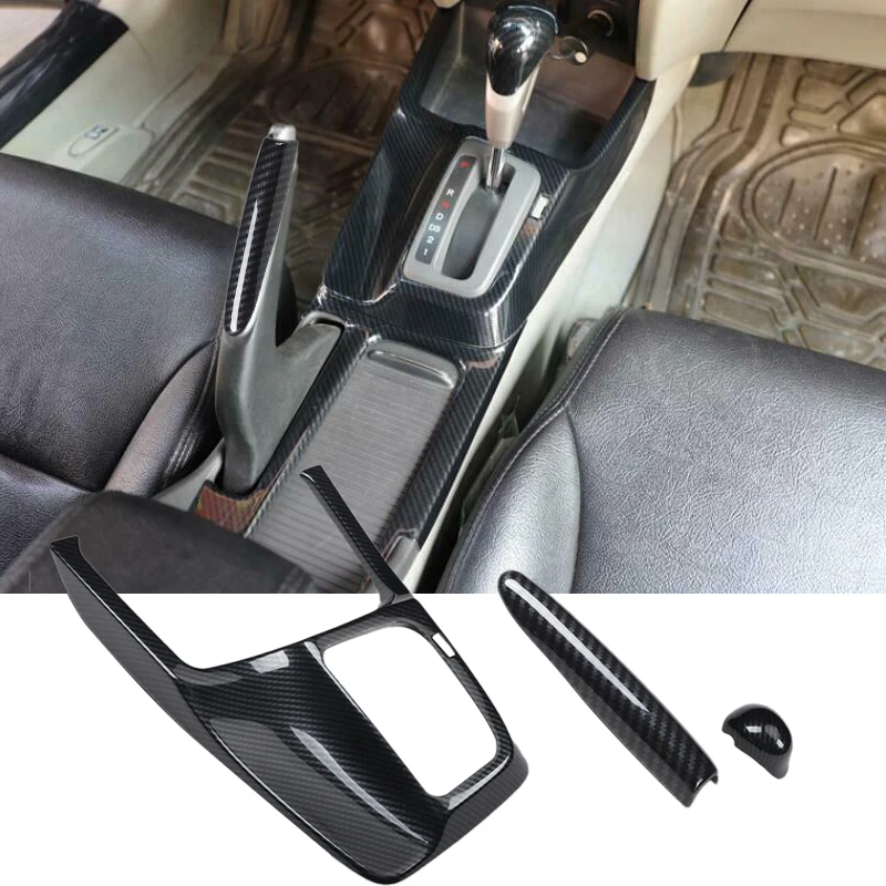 

NEW 3Pcs Automatic Gear Shift Frame Cover Trim Fit For Honda Civic 2012 2013 2014 2015 Carbon Fiber Style Left Hand Drive