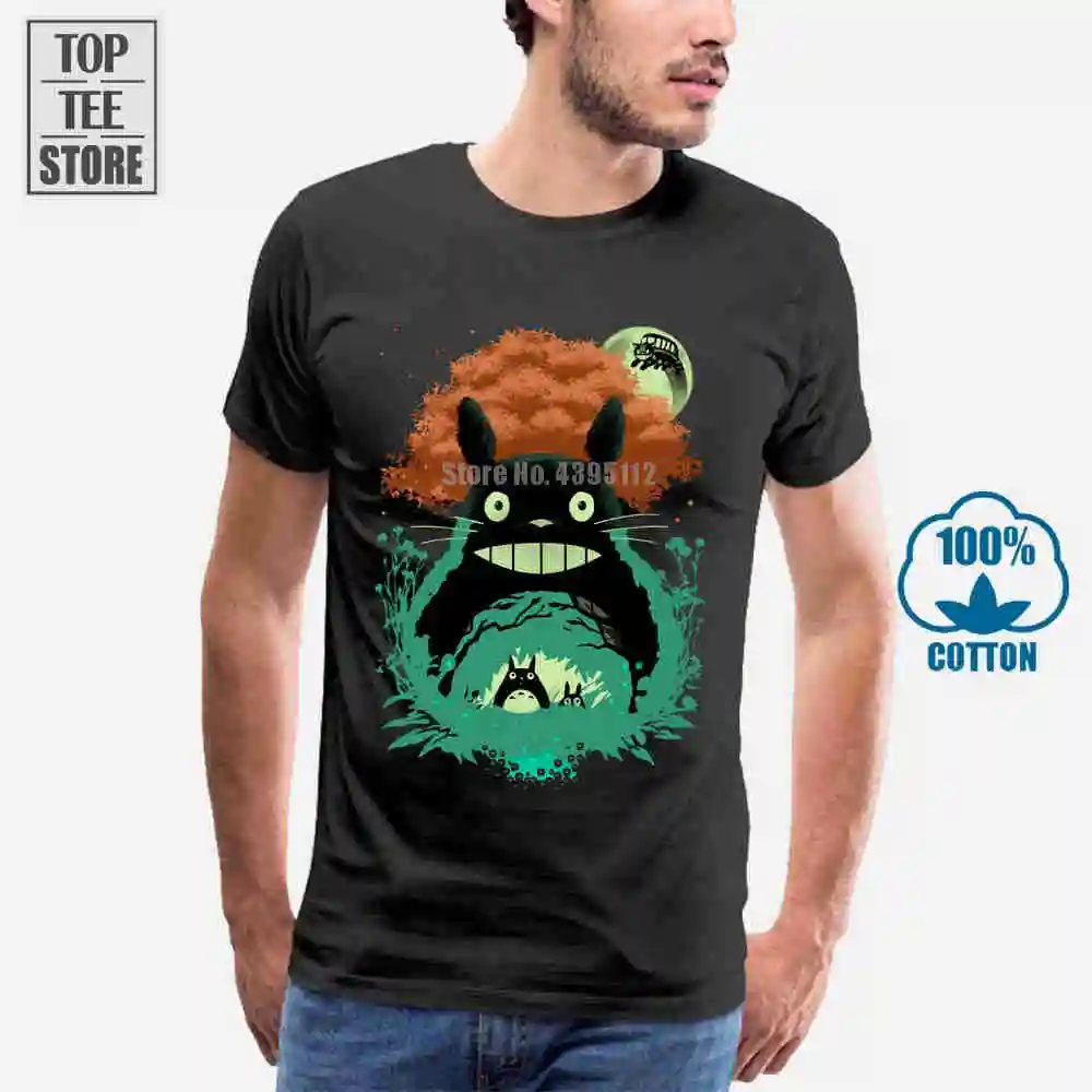 Totoro Art футболка Studio Ghibli Аниме рубашка для мужчин и женщин всех размеров Мужская