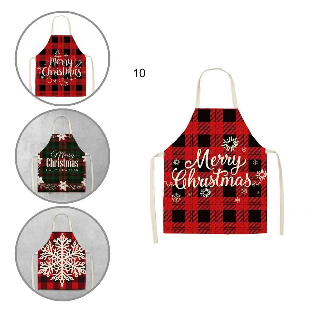 

Christmas Themed Printing Wonderful Xmas Kitchen Cooking Apron Linen Apron Soft for Restaurant