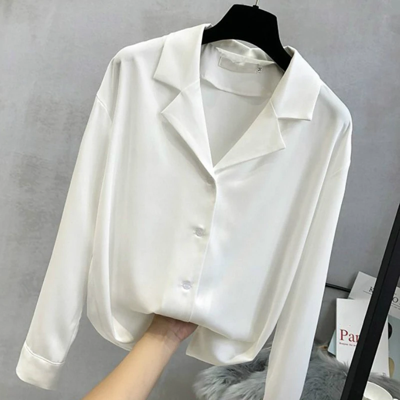 Blusas Mujer De Moda 2021 с v образным вырезом женские офисные Топы Шифоновая блузка длинным