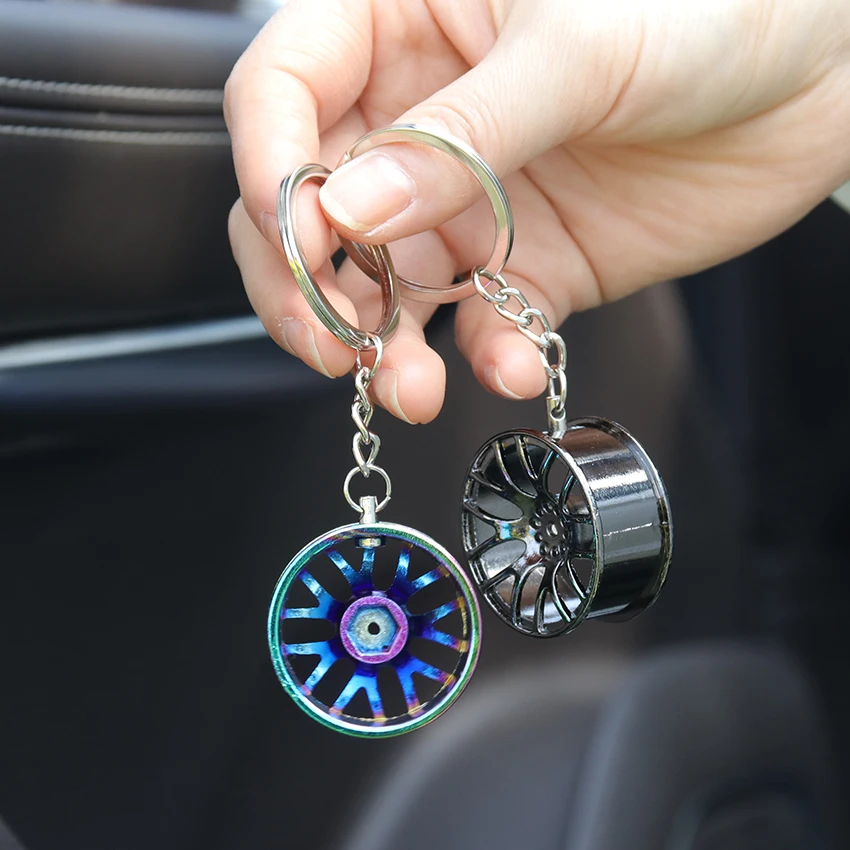 

Luxury Wheel Hub Key Chain Zinc Alloy Tire Styling Car Key Ring Auto Modification Parts Key Holder Auto Accessories