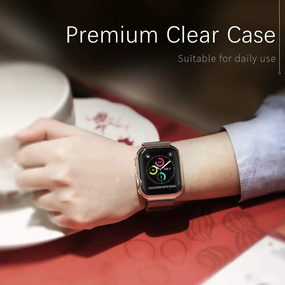 Чехол s для apple watch 4 5 Чехол apple watch band 44 мм 40 мм iwatch 3 2 band 42 мм 38 мм HD Защитная крышка для экрана водонепроницаемый бампер