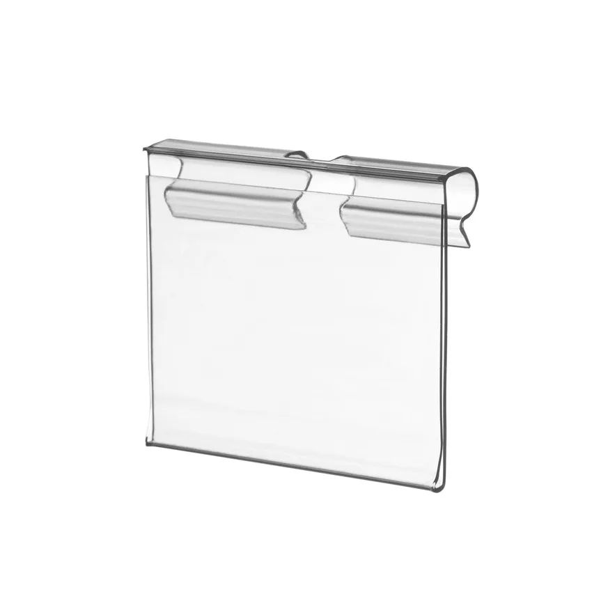 Pure Clear Plastic Price Tag Sign Label Display Shelf Hook Holder Transparent PVC H4.5cm Supermarket Wire Rack 100pcs