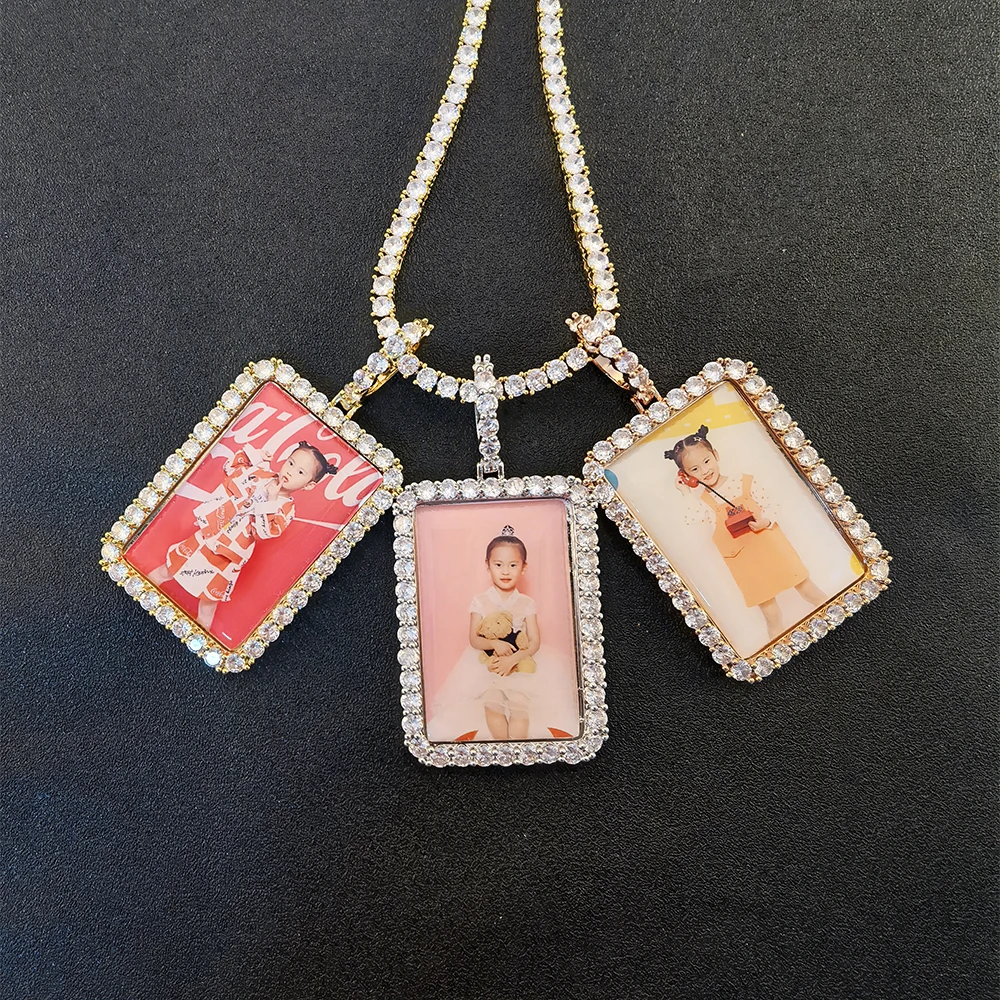 Пользовательский золотой серебряный циркон персонализированный Прямоугольный