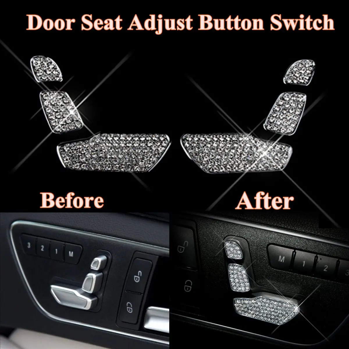 Новая кнопка регулировки сиденья двери с алмазным хромом 6 шт. для Mercedes Benz E Class W212