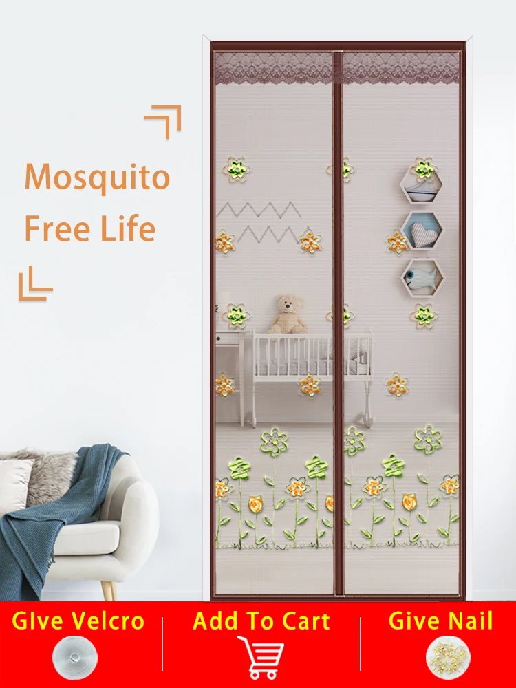 

Magnetic Screen Door - Self Sealing Anti fly insect mosquito Hands Free Mesh Partition Keeps Bugs Out - Pet and Kid Friendly