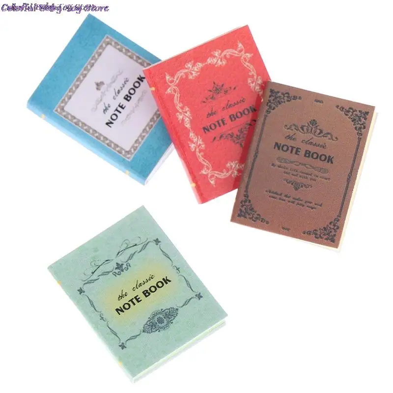 

4 шт./компл. 1:12, миниатюрные бумажные книжки для кукольного домика