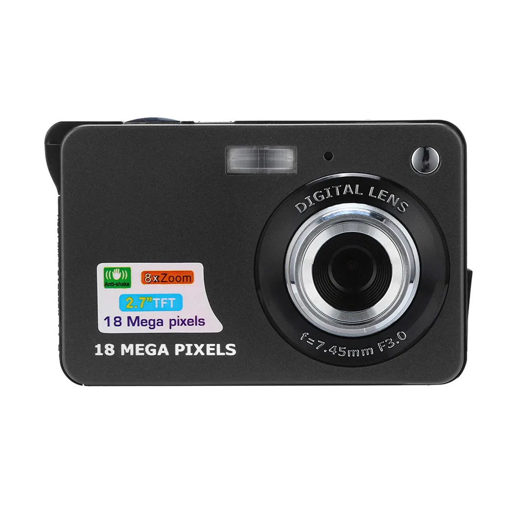 Камера с экраном 2 7 HD цифровая камера 18 МП функцией стабилизации лица видеокамера
