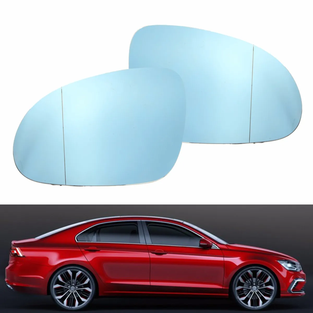 1 пара левое правое зеркало заднего вида синее тонированное стекло с подогревом