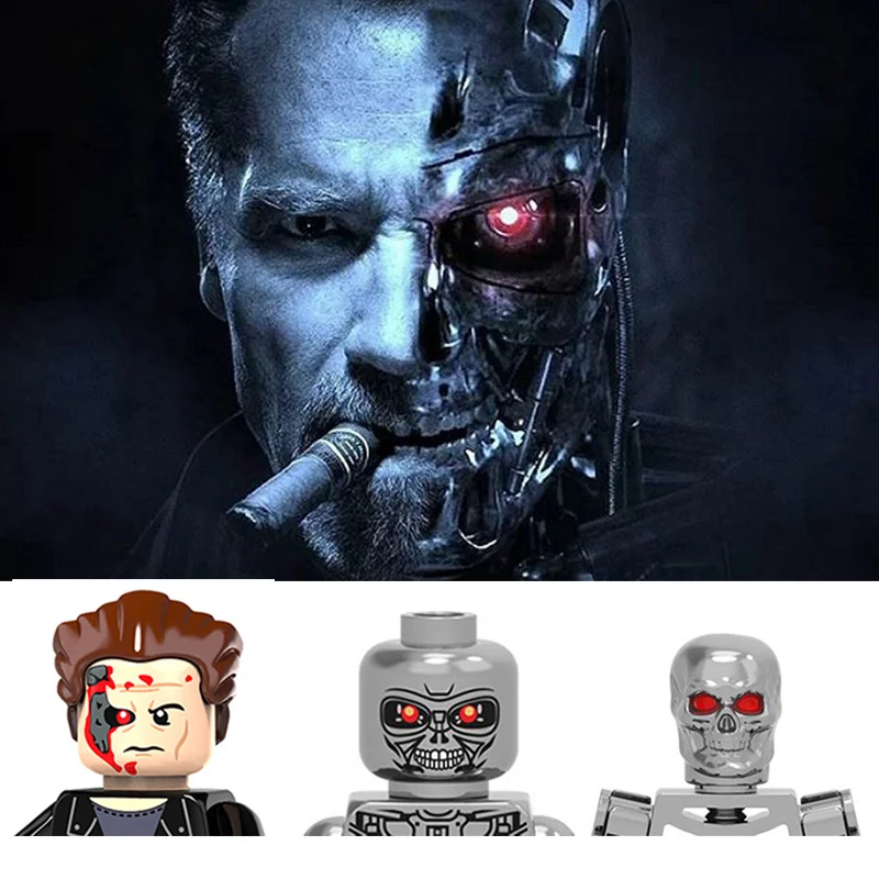 Фильм Череп Терминатор T800 робот блок мини фигурка игрушка|Блочные конструкторы| |