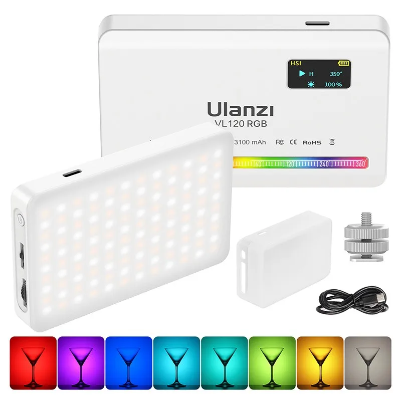 

Ulanzi VL120RGB Camera Video Light Mini Portable 3100Mah Photography Lighting Smartphone Flat Fill Light Rgb Video Light