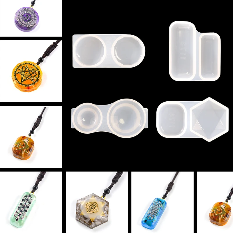 DM052-Molde de resina de silicona para fabricación de joyas, formas variadas, sólido, DIY, fundición para collar de cristal, pulsera geométrica