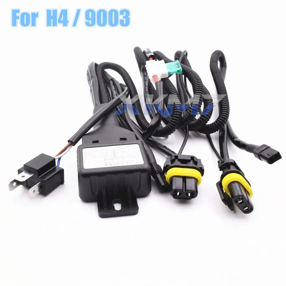 H4 9003 H4 9003 9004 9007 H13 проводка для автомобильных фар HID Биксенон объектив проектора релейный жгут Высокий Низкий Луч контроллер 12 в 35 Вт/55 Вт - Цвет: H4 9003