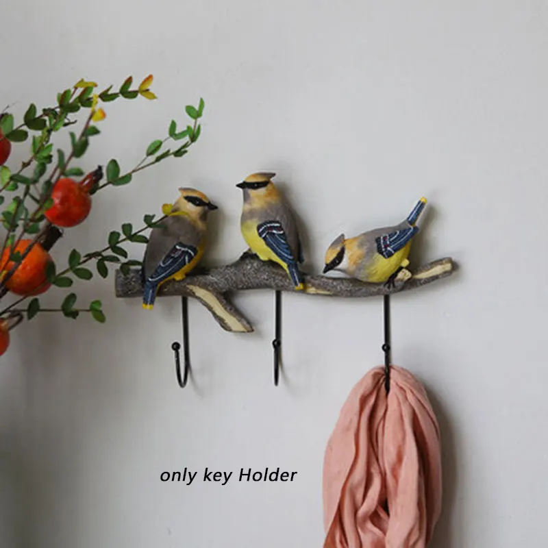 three birds Ключница настенная Креативный рисунок птицы настенное крепление ключница минималистичный домашний крючок для склада зонтик маленькие вещи Органайзер украшение для дома - Цвет: three birds