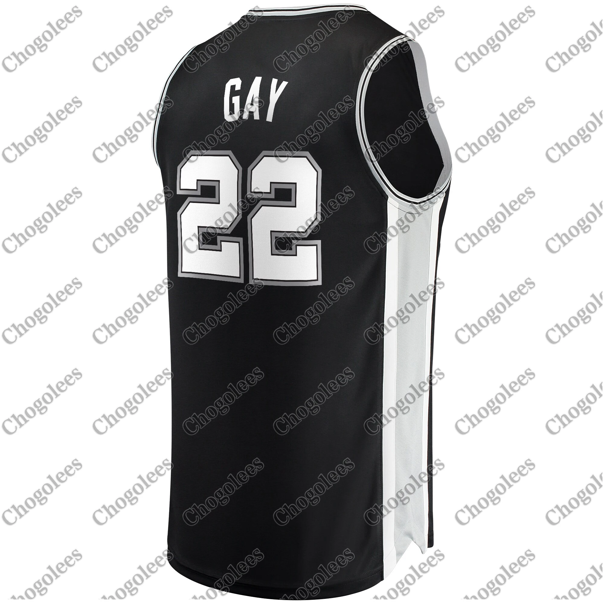

Men Basketball Jersey Rudy Gay San Antonio Branded Fast Break Player Jersey Black Icon Edition
