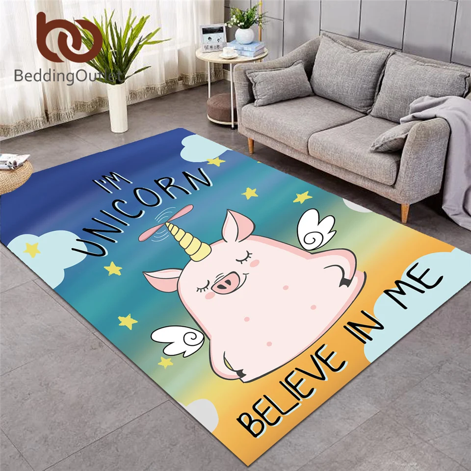 Постельный коврик в виде свиньи ангела для гостиной большой мягкий мультяшный