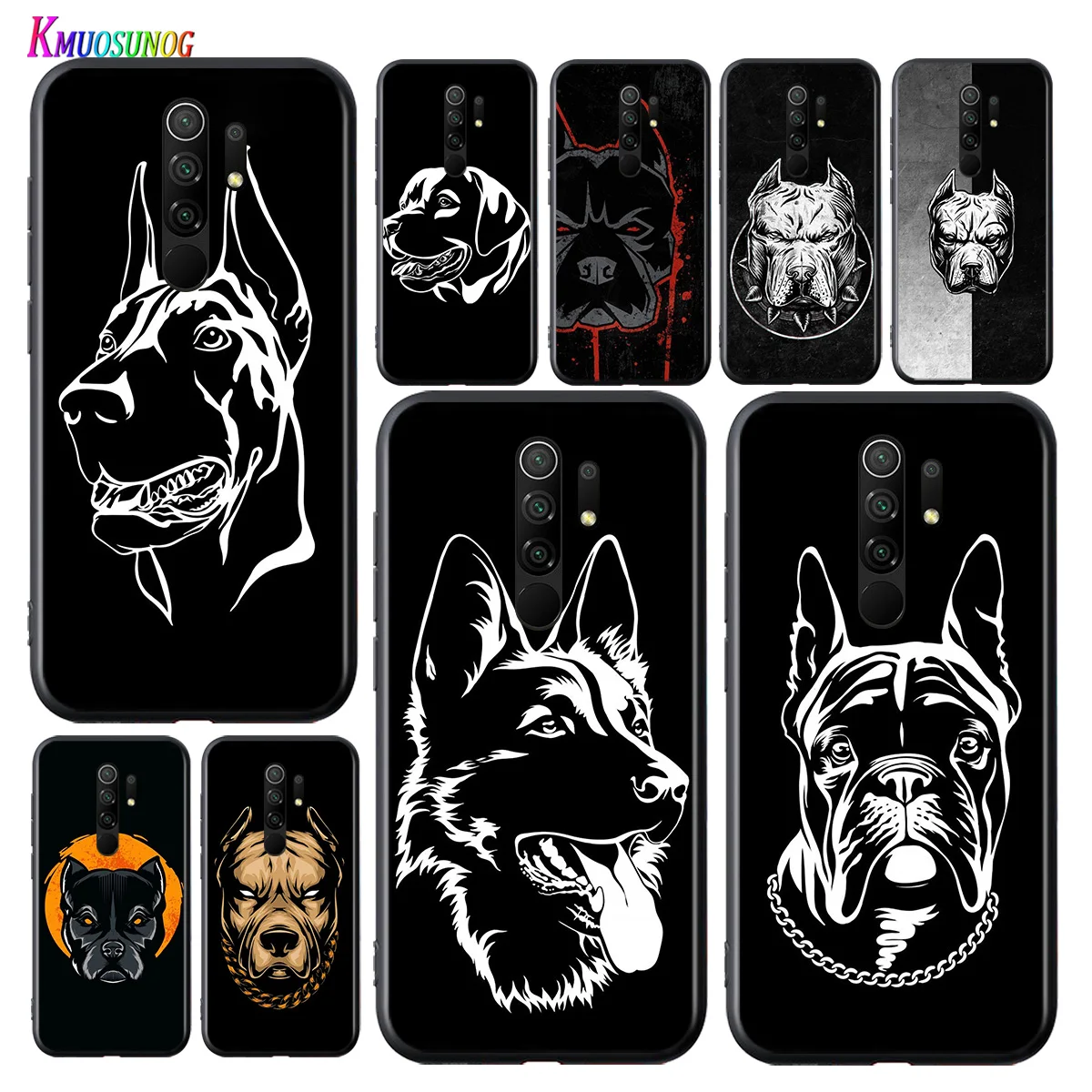 

Cute Pitbull Dog Art For Xiaomi Redmi K40 K30T K30S K30i K20 10X 9T 9i Ultra Pro 5G Black Phone Case
