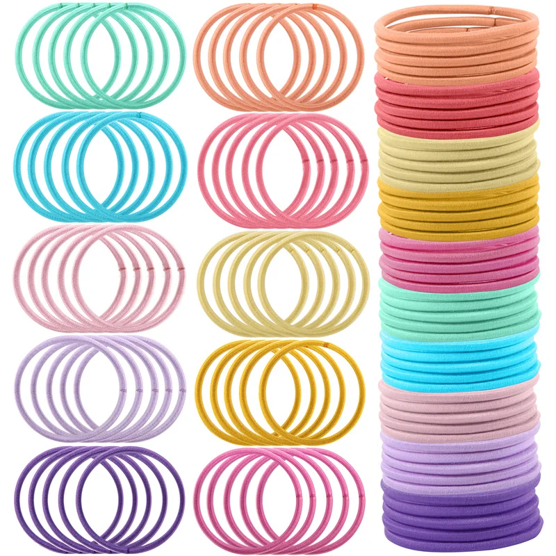 

50Pcs/Bag 5CM Women Rubber Bands Scrunchies Elastic Hairbands Girls Ponytail Holder Ties Gum for Hair Hair Accessories Ornament