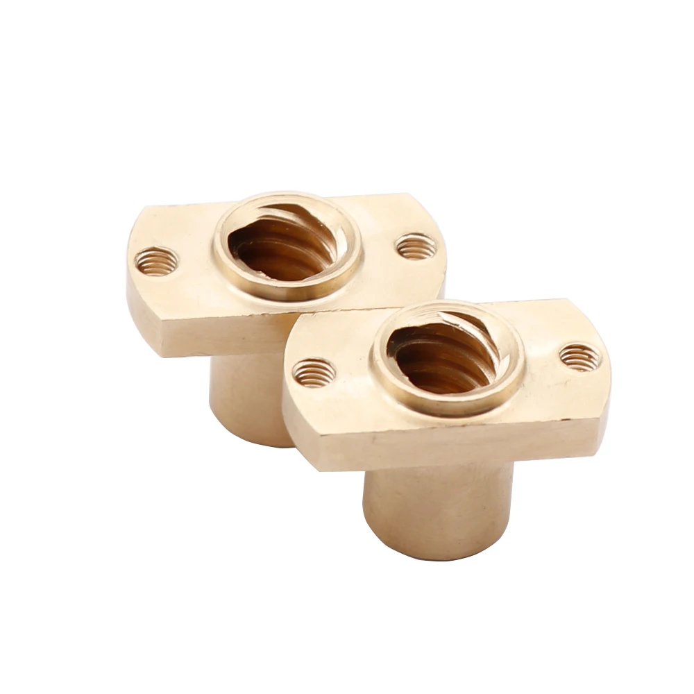 Шаг ходовой гайки T8 1 шт. шаг 2 мм свинца 8 латунь t8x8 фланцевая винтовая гайка с