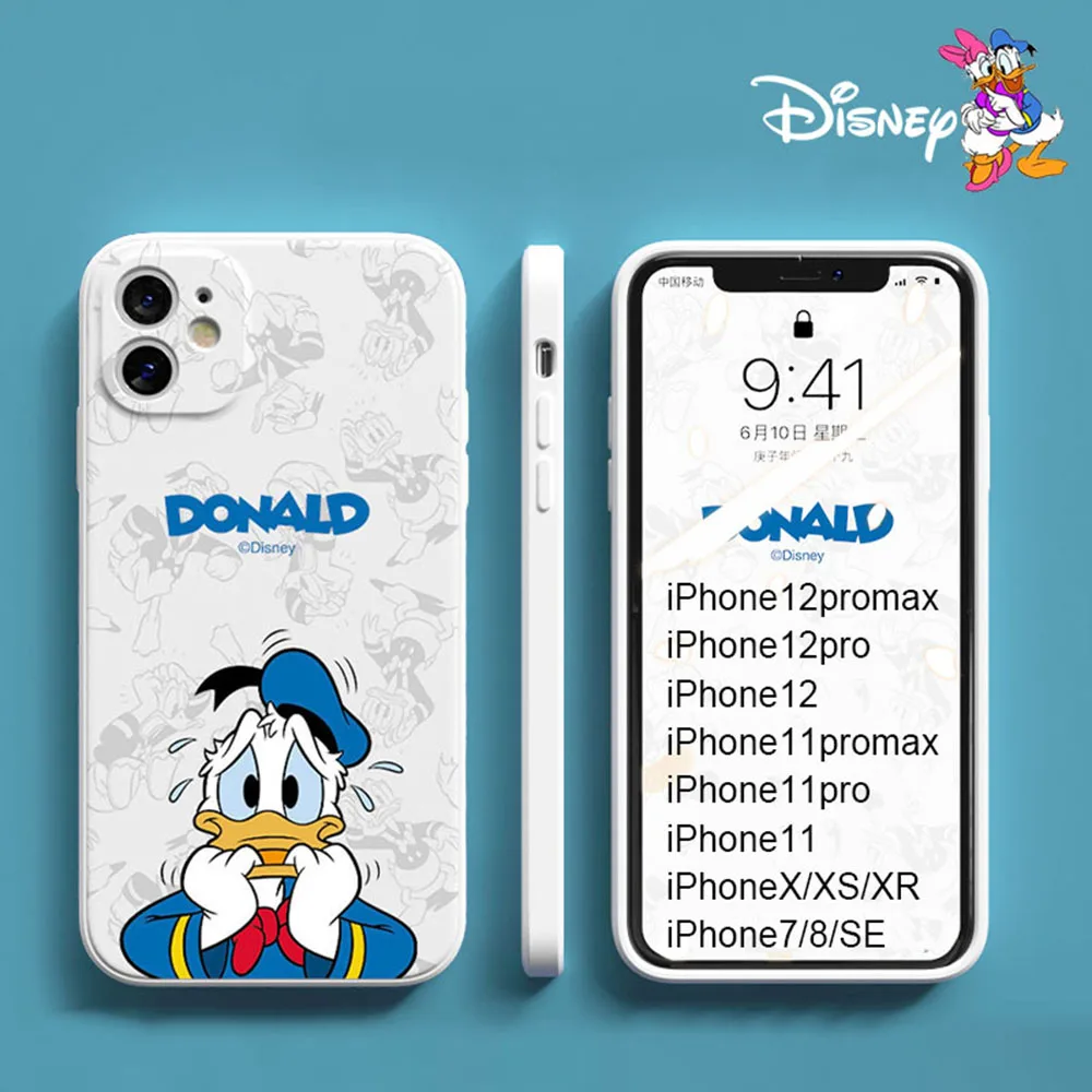 

2021 Disney Phone Case for iPhone 12 11 Pro Max XR X XS 7 8 Plus Minnie Mickey Donald Cartoon Funny Smartphone Protector Cover