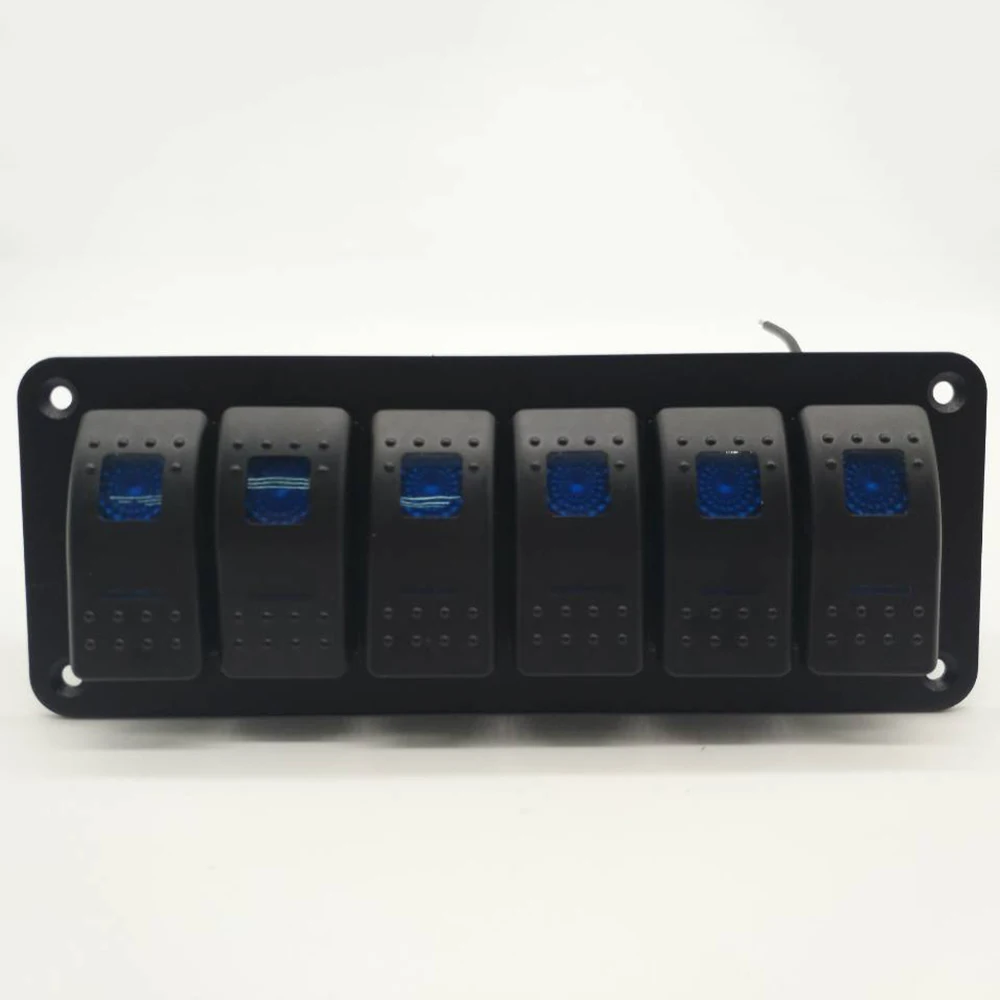 Новый автомобильный морской катер 12/24 в 6 клавиш Синий светодиодный