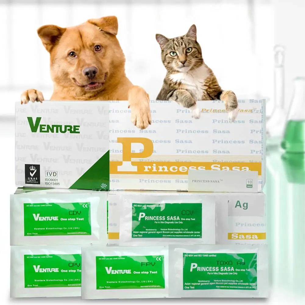 Papel de prueba para mascotas, equipo de detecci&oacute;n de salud para Distemper canino, tablero de detecci&oacute;n de plaga canina Cdv, para gato, perro-0