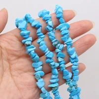 40cm natural blue turquoises beads irregular freeform chip agates stone loose beads for jewelry making necklace bracelet 5 8mm