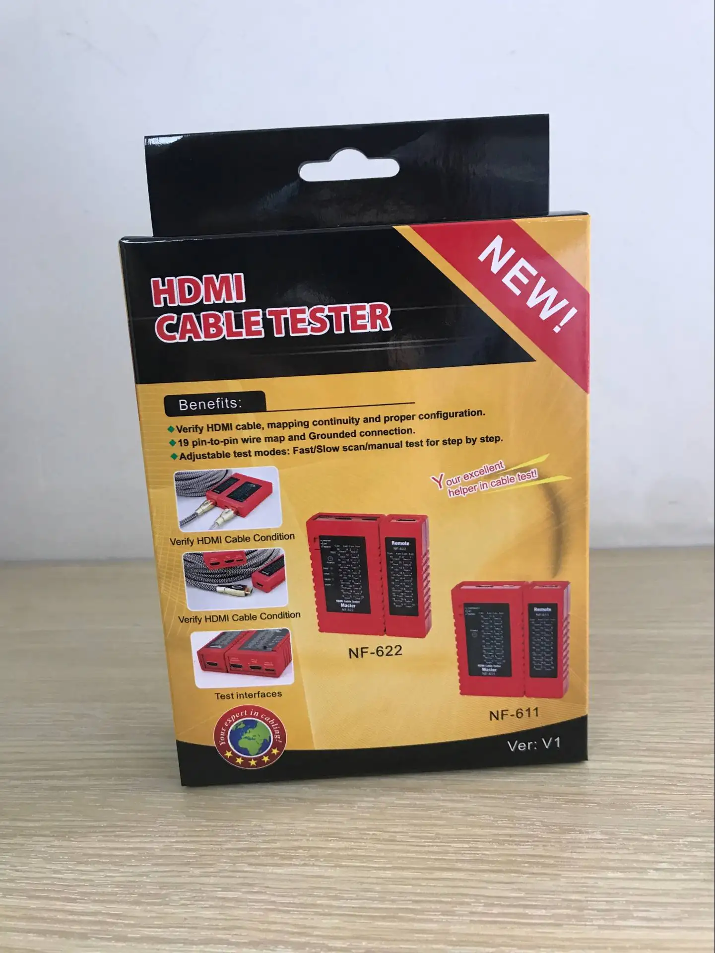 

Noyafa NF-622 HDMI Cable Tester With Standard HDMI and HDMI Connector Wiremap Continuity