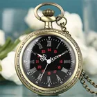 Изысканные черныебелыезолотые кварцевые карманные часы с круглым циферблатом и римскими цифрами, унисекс подвес, ожерелье, открытые циферблаты