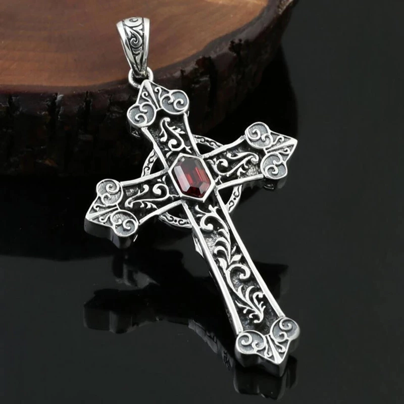 100% Настоящее серебро 925 пробы Дева Мария кулон крест со стразами для женщин