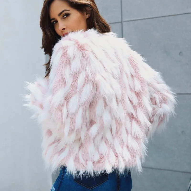 Женская Короткая вечерние тка из искусственного меха с длинным рукавом|Куртки