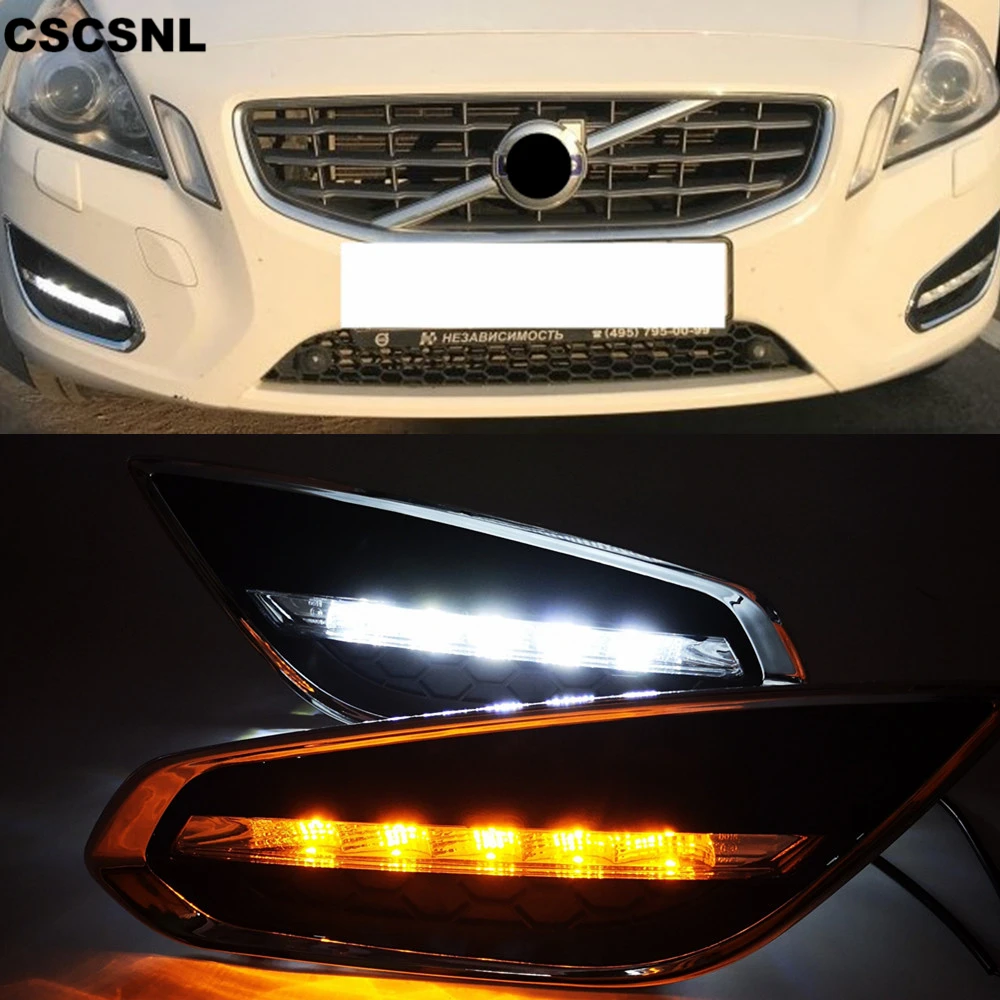 CSCSNL 1 комплект DRL для Volvo S60 2009 2010 2011 2012 2013 светодиодный Габаритные огни дневного