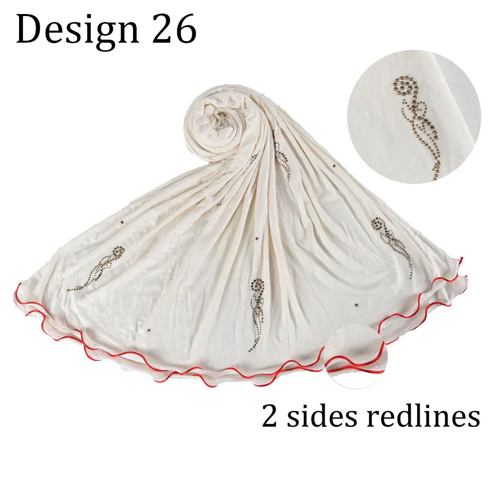 Дизайнерский высококачественный мусульманский женский шарф 26 дюймов эластичный