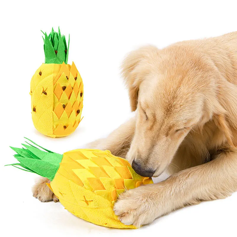 

Pet Dog Sniff Mat Interactive Chewing Toy Plush Toy Pineapple Feeding Mat Training Pad Pet Supplies Dogs Snuffle Mat Squeak Toys